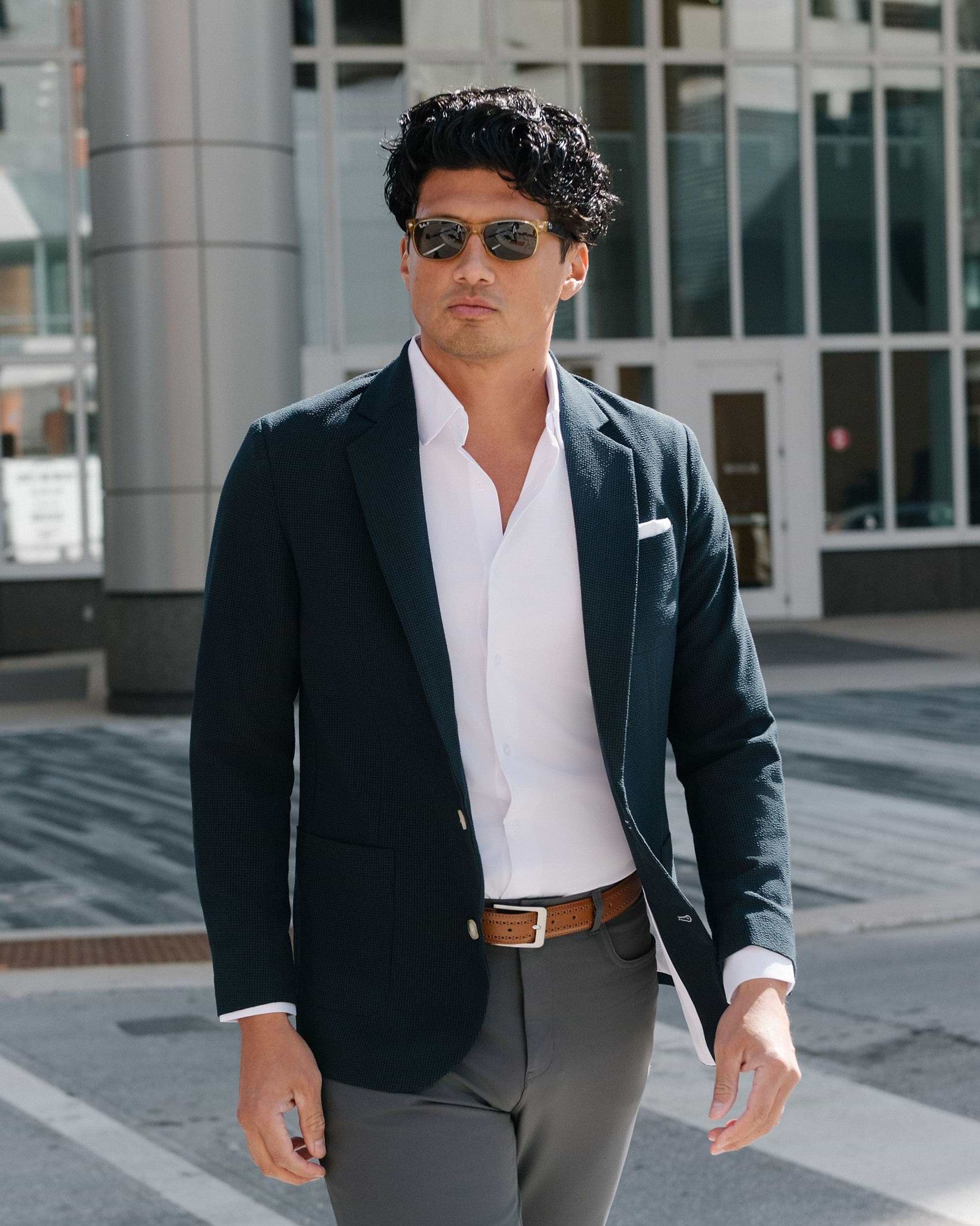 Unstructured Linen Blazer - Navy