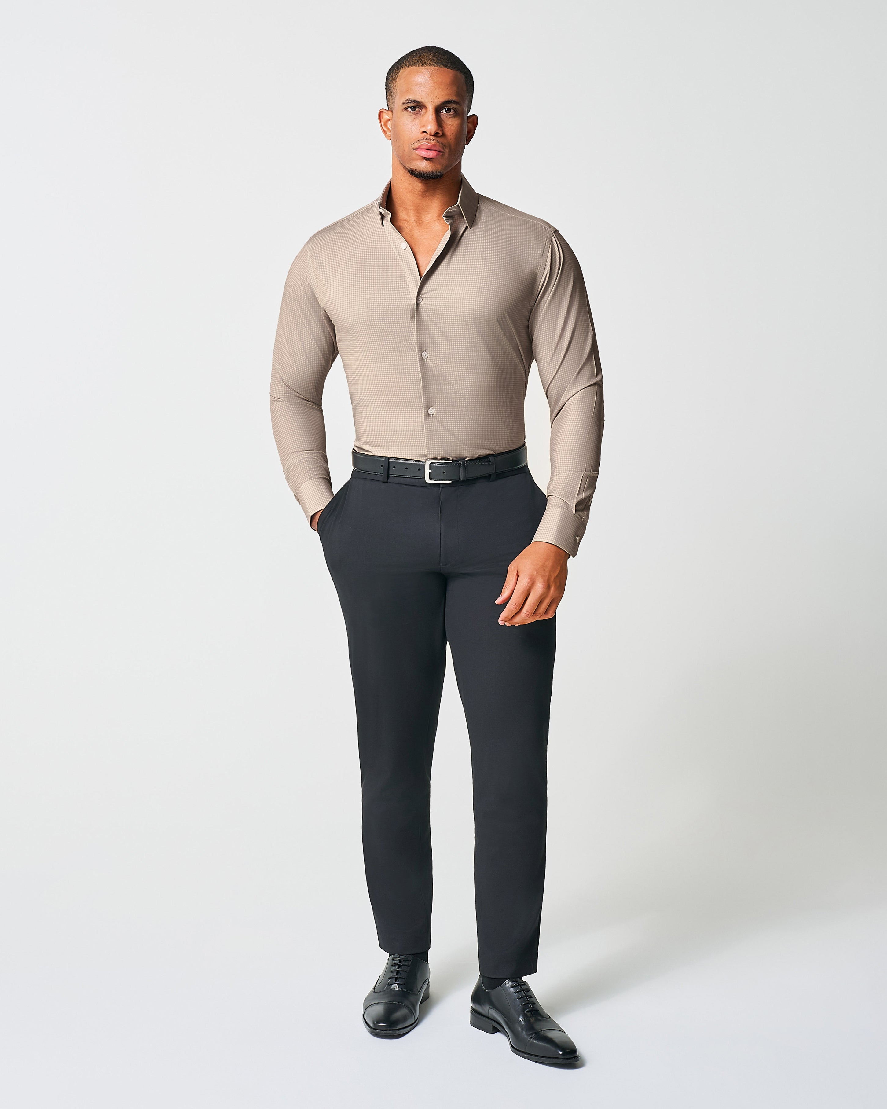 "The Brooks" Light Brown Double Check