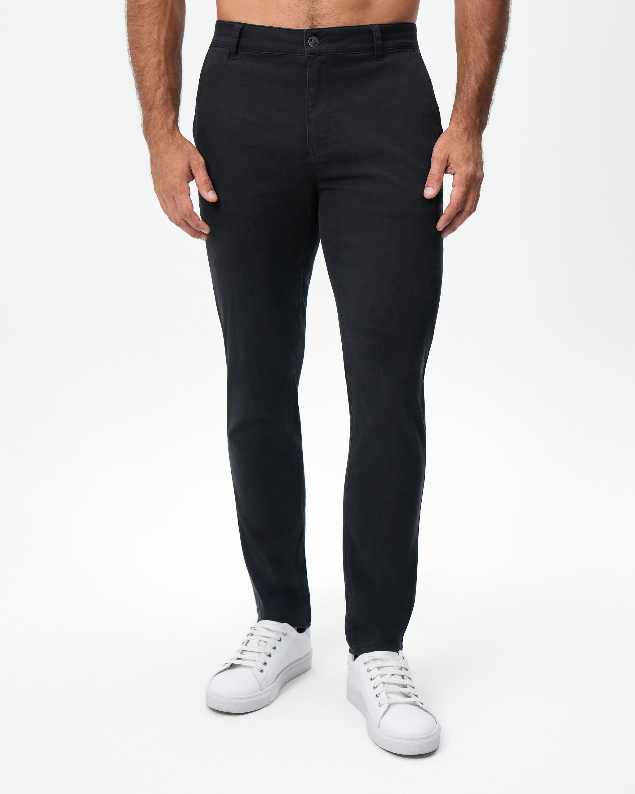 Performance Brushed Cotton Chino - Black