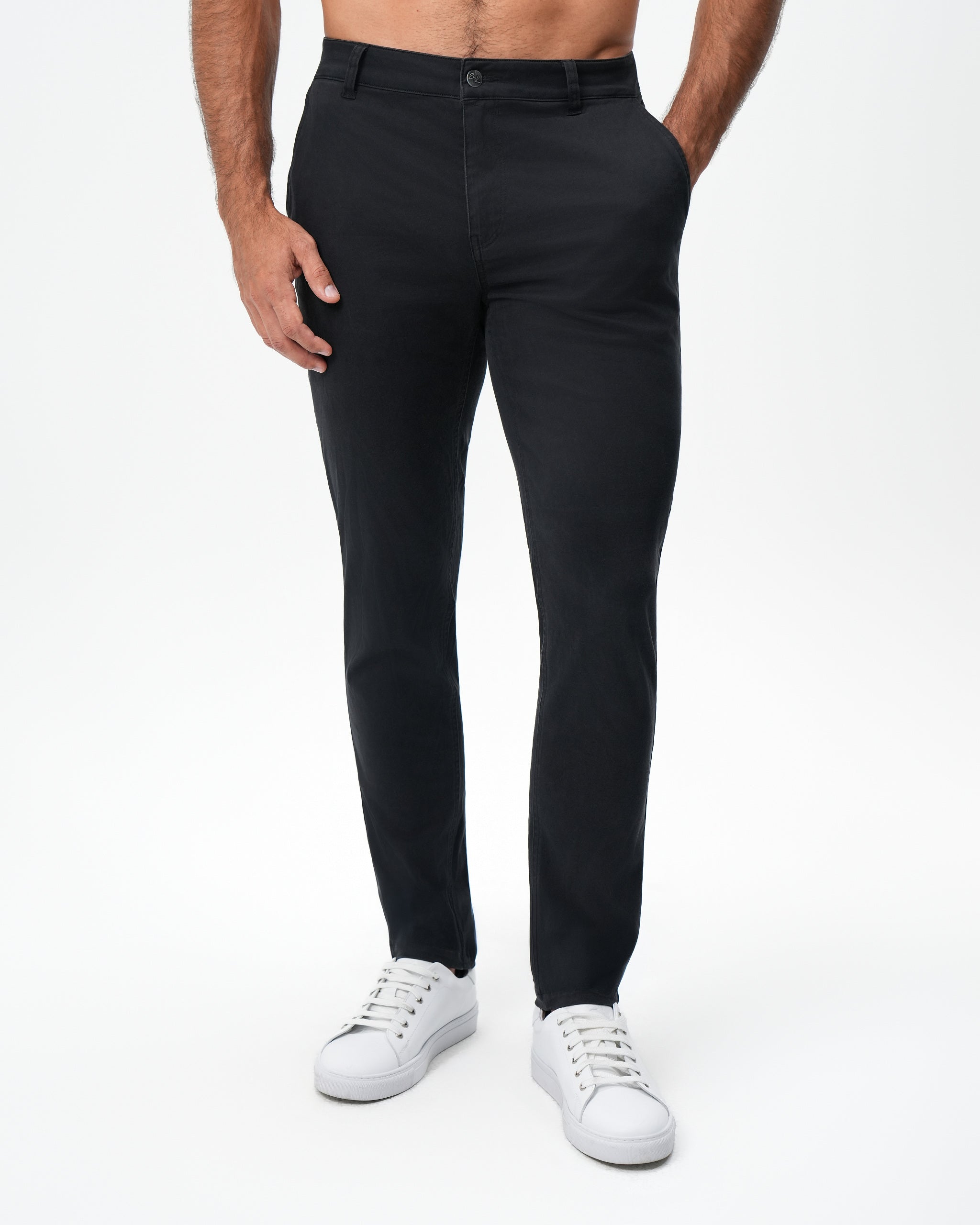 Performance Brushed Cotton Chino - Black