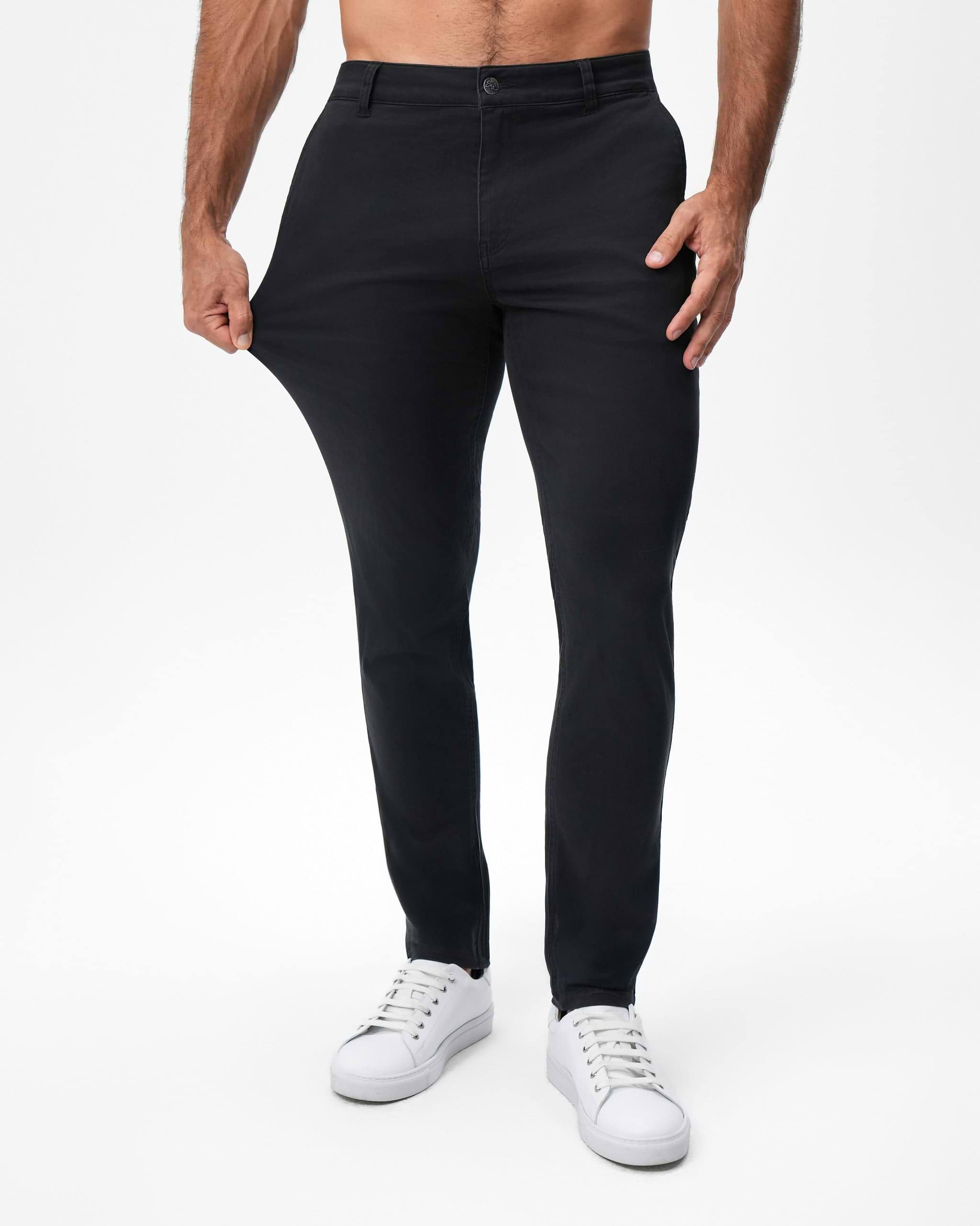 Performance Brushed Cotton Chino - Black