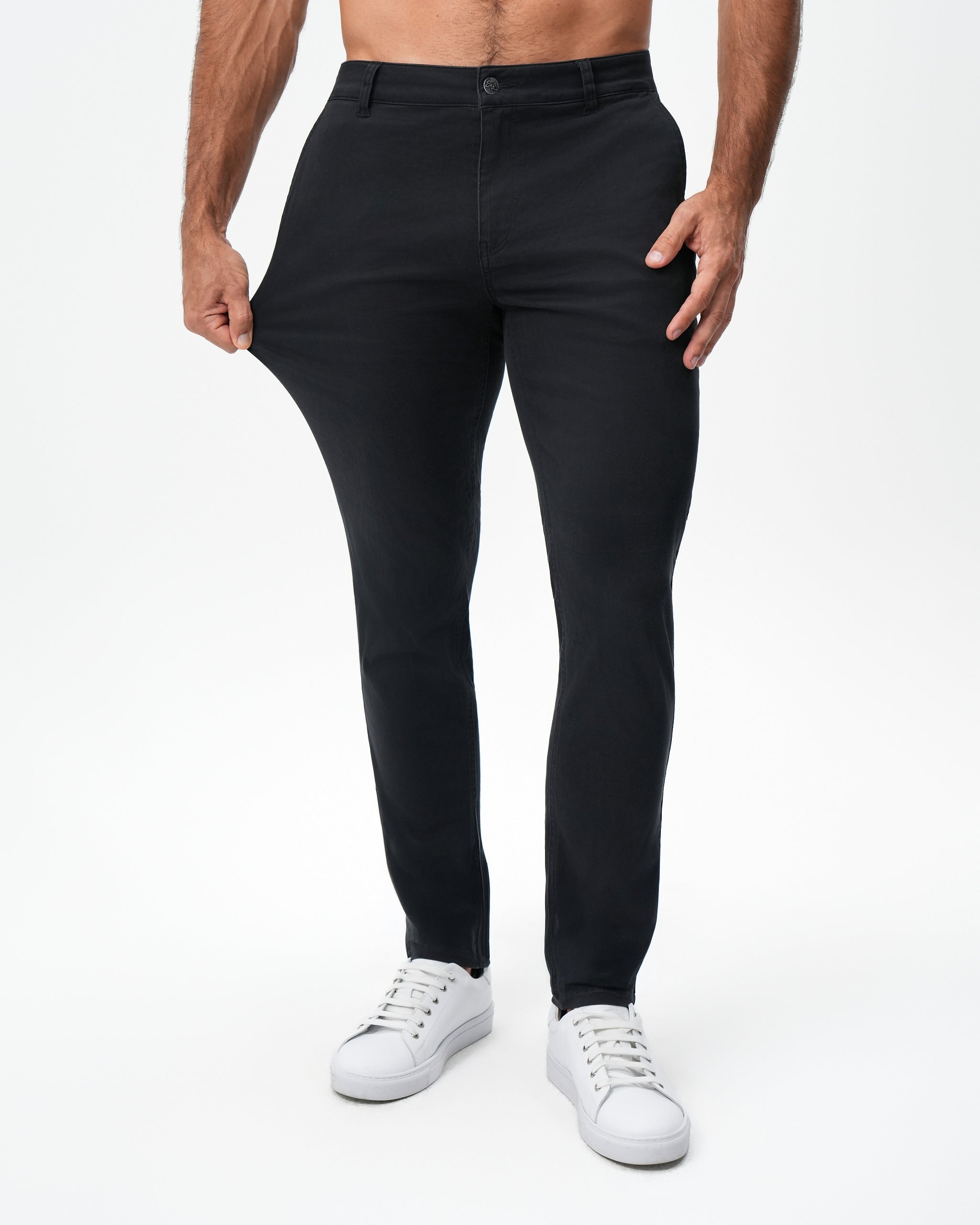 Performance Brushed Cotton Chino - Black