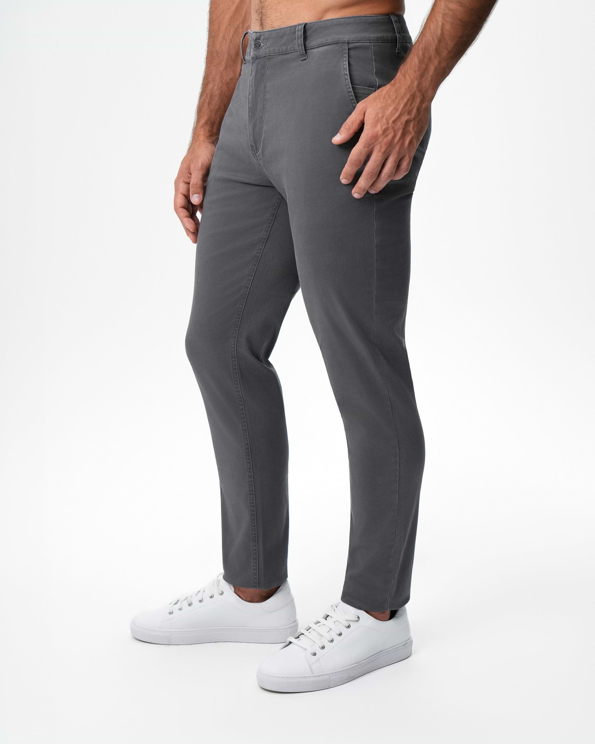 Performance Brushed Cotton Chino - Charcoal