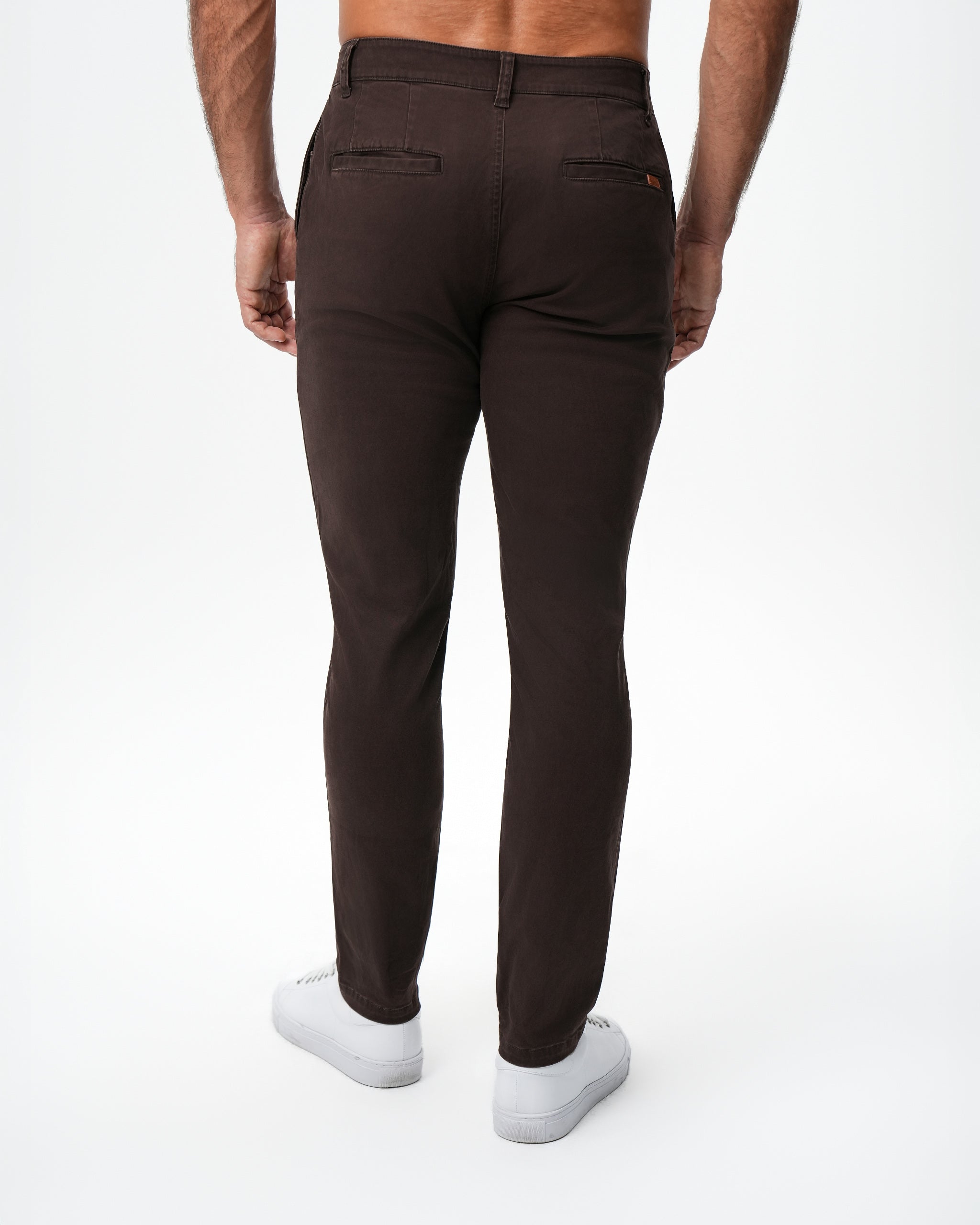 Performance Brushed Cotton Chino - Dark Brown