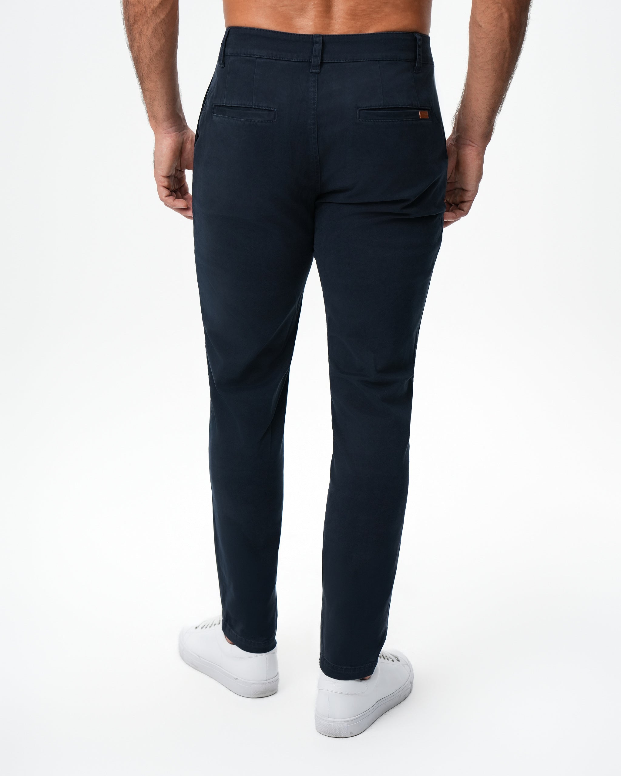 Performance Brushed Cotton Chino - Navy