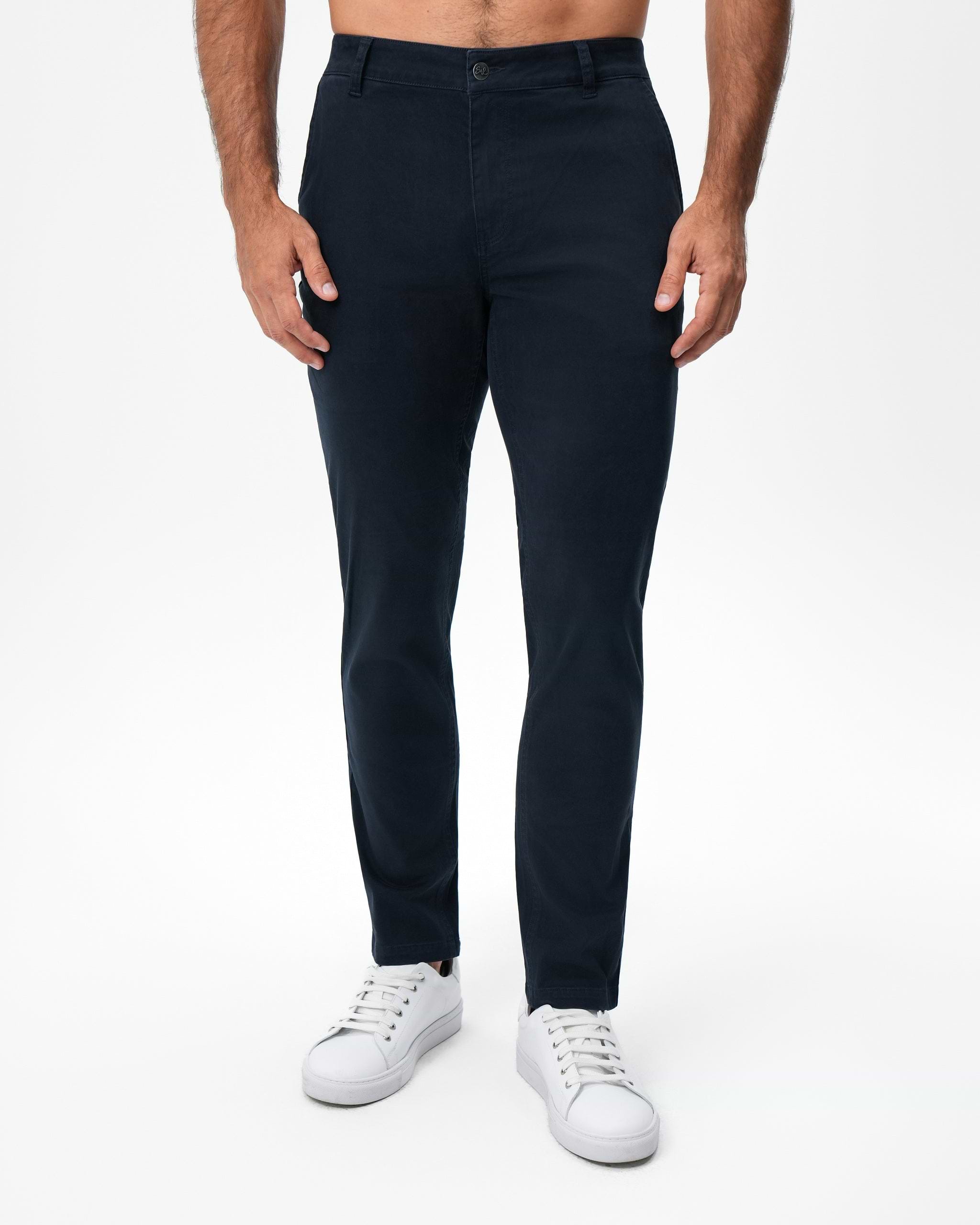Performance Brushed Cotton Chino - Navy