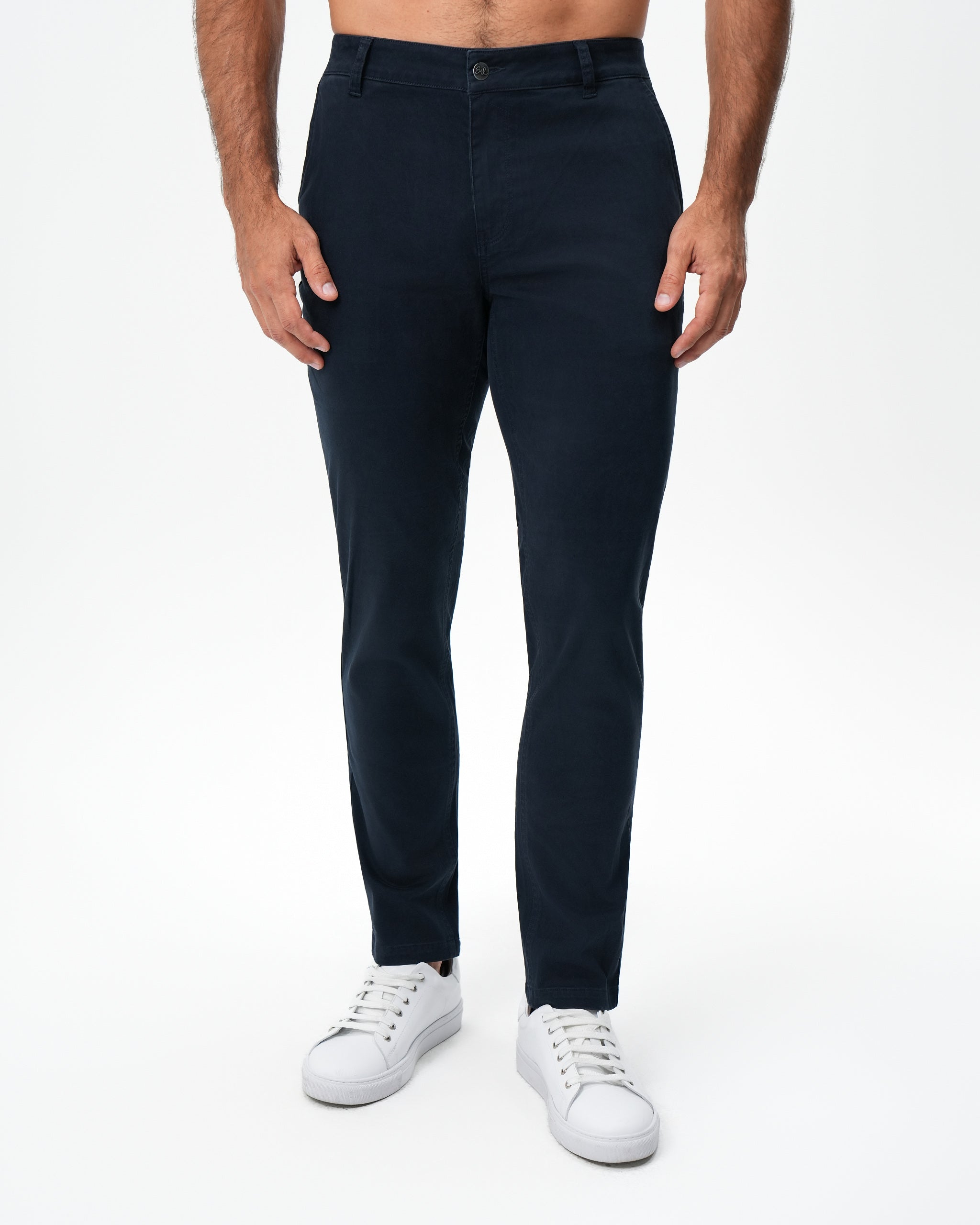 Performance Brushed Cotton Chino - Navy