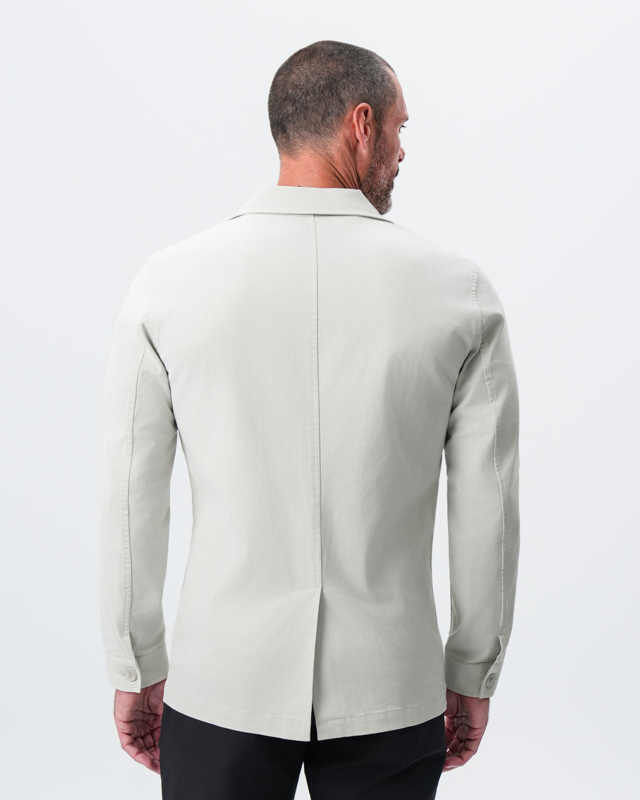 Brushed Cotton Shirt Jacket - Stone