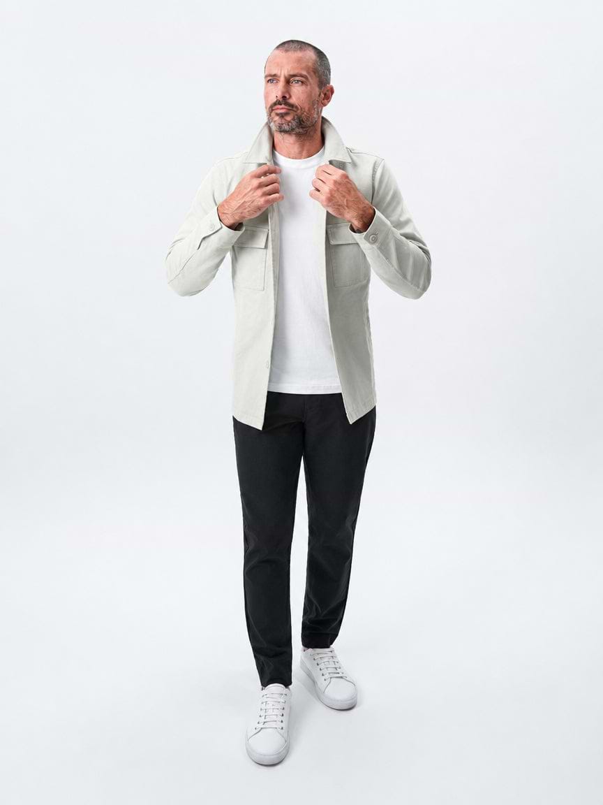 Brushed Cotton Shirt Jacket - Stone