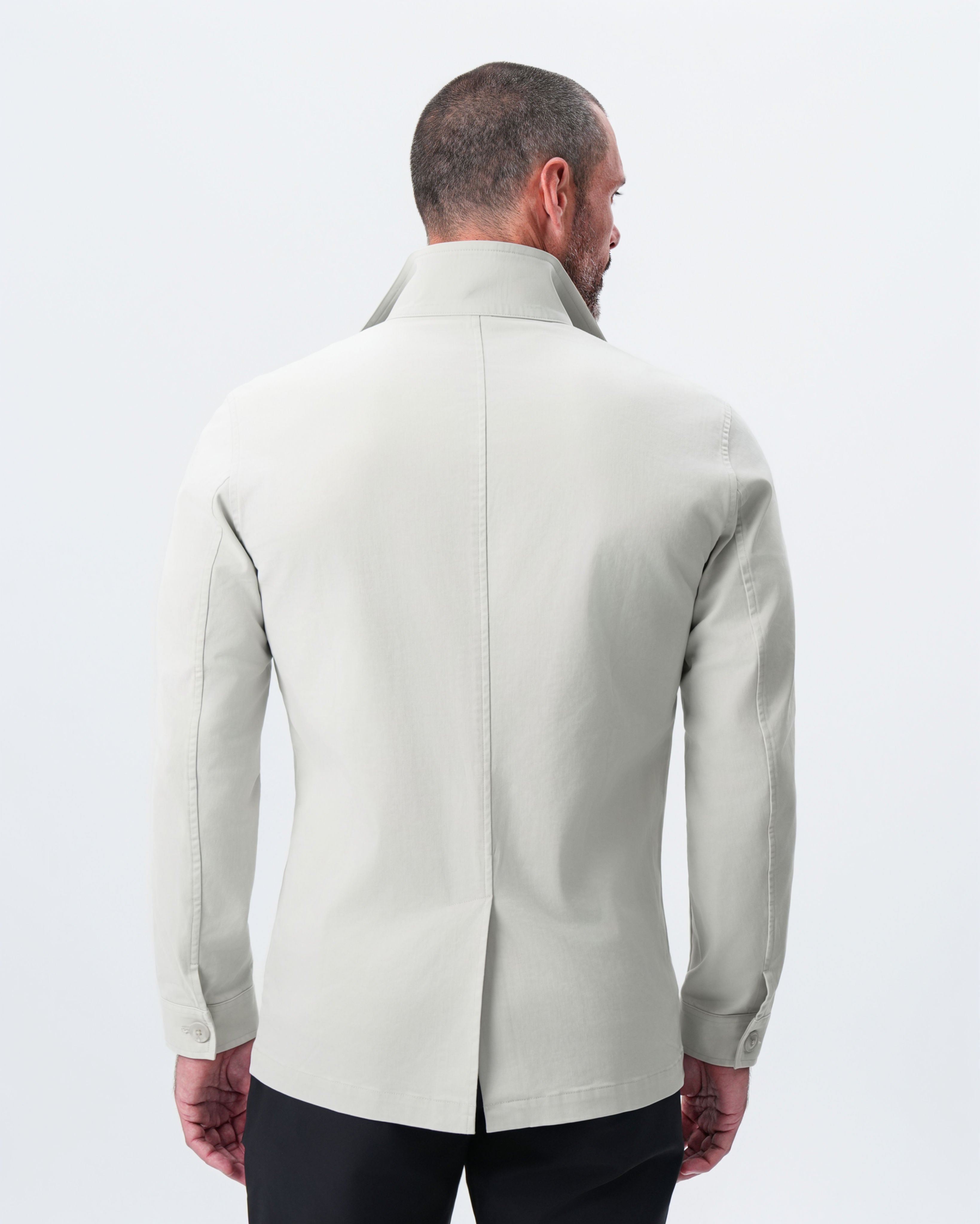 Brushed Cotton Shirt Jacket - Stone