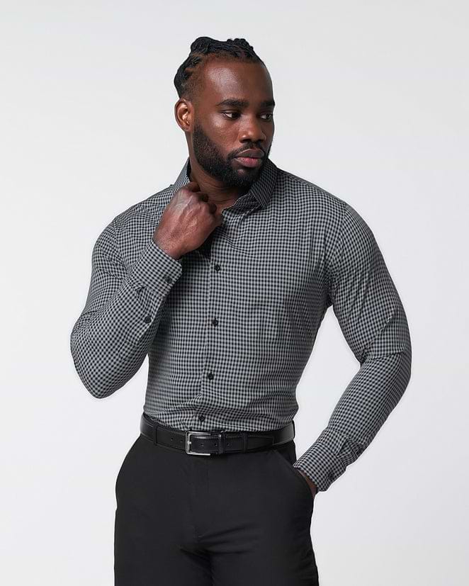 "The Bryson" Dark Grey and Black Gingham