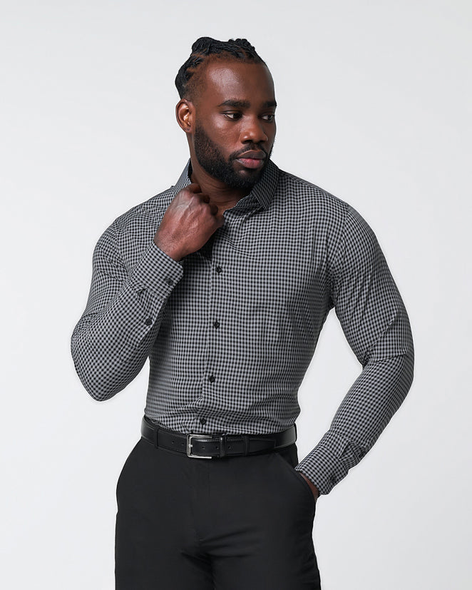 "The Bryson" Dark Grey and Black Gingham