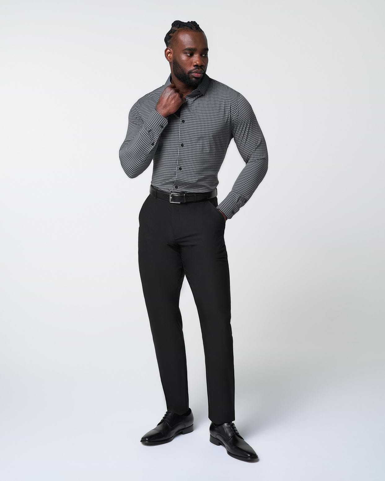 "The Bryson" Dark Grey and Black Gingham