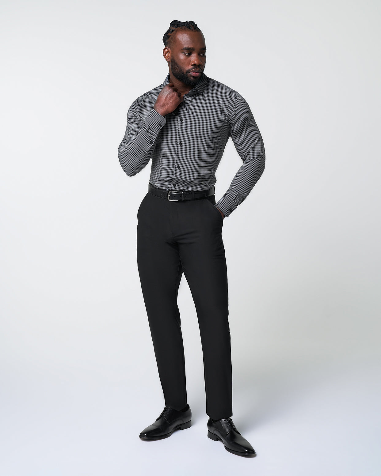 "The Bryson" Dark Grey and Black Gingham