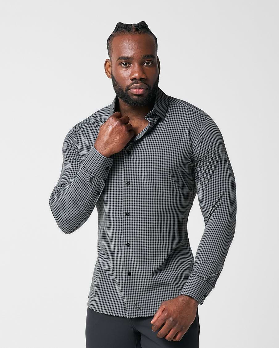 "The Bryson" Dark Grey and Black Gingham