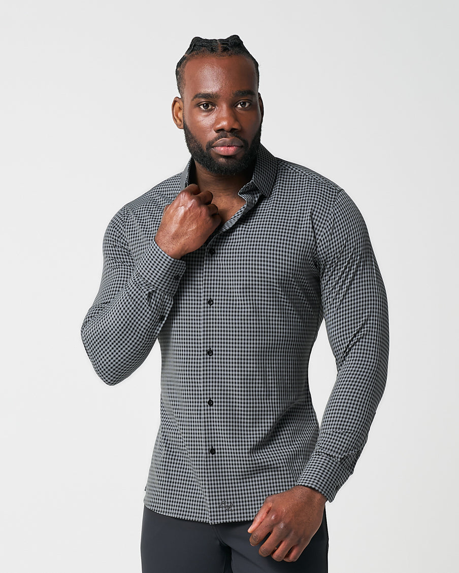 "The Bryson" Dark Grey and Black Gingham