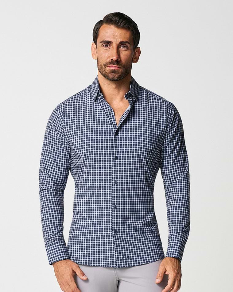 "The Callahan" Blue and White Mini Plaid