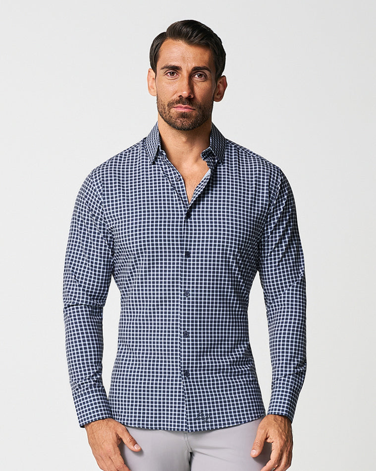 "The Callahan" Blue and White Mini Plaid