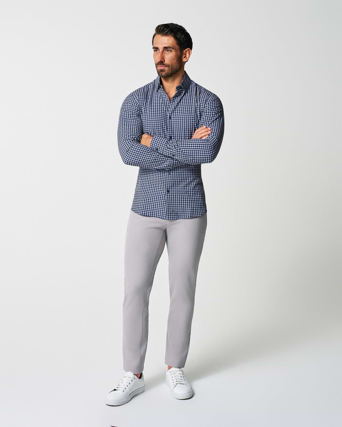 "The Callahan" Blue and White Mini Plaid