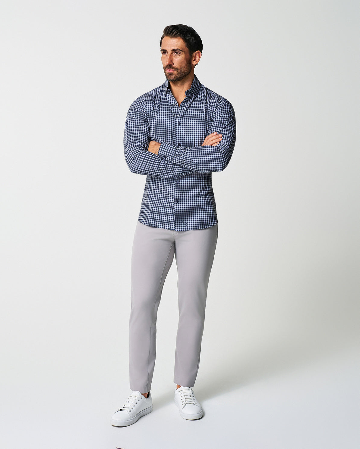 "The Callahan" Blue and White Mini Plaid