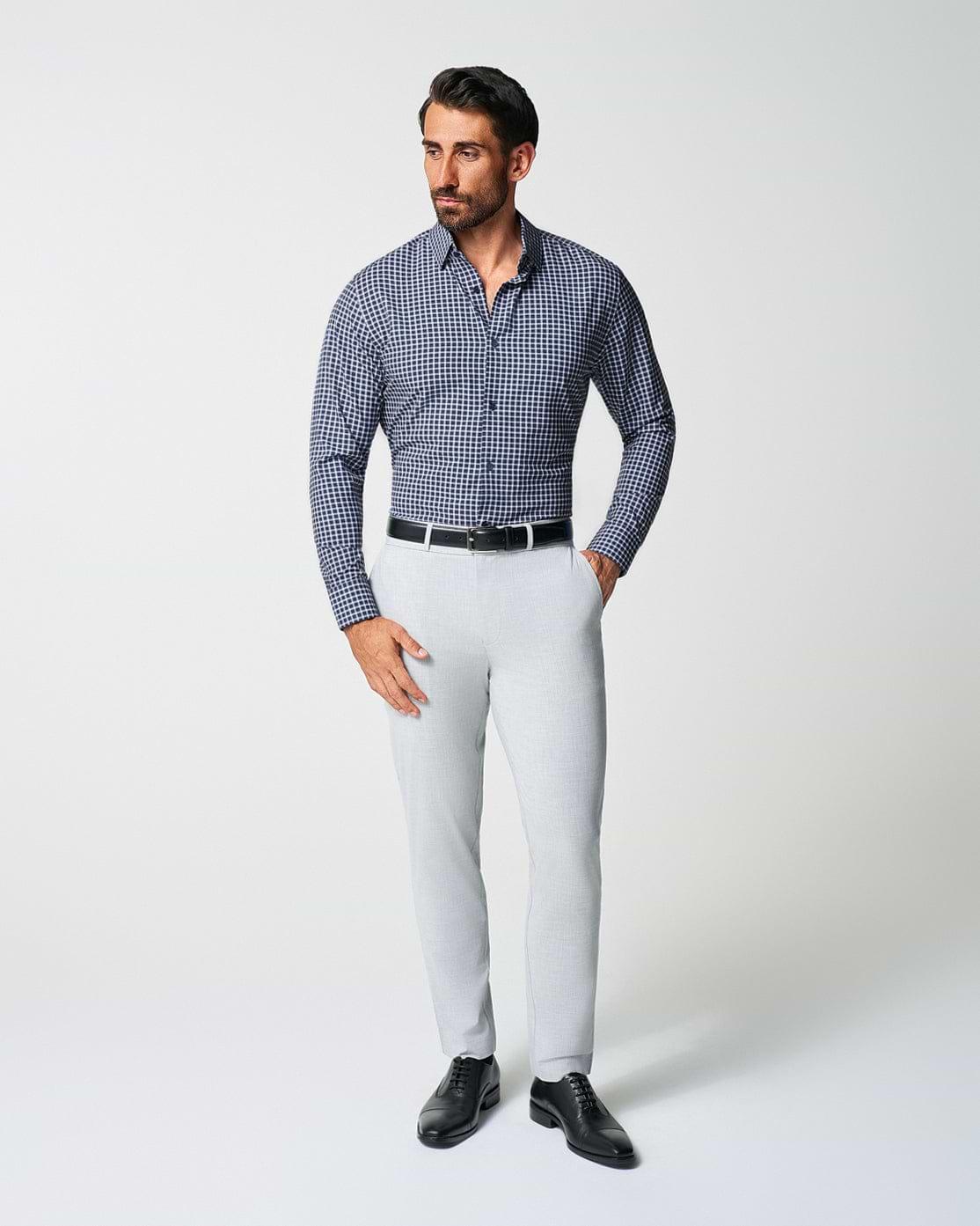 "The Callahan" Blue and White Mini Plaid
