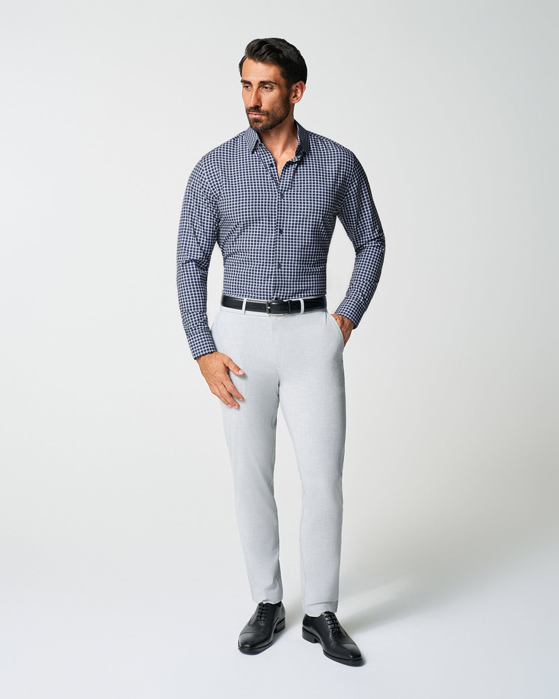 "The Callahan" Blue and White Mini Plaid