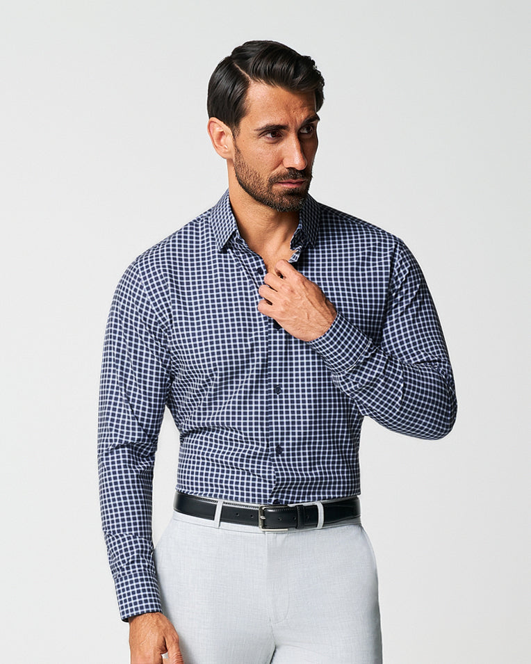 "The Callahan" Blue and White Mini Plaid