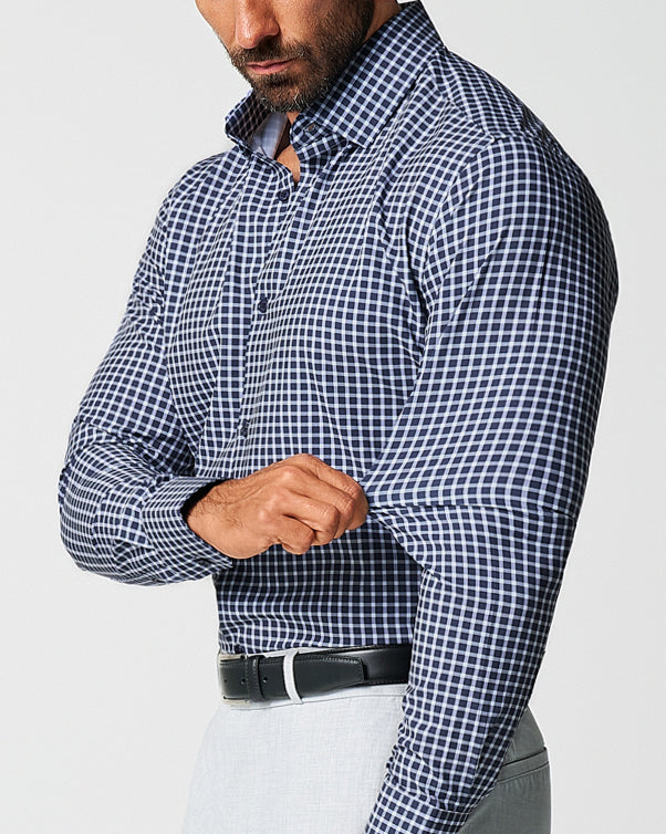 "The Callahan" Blue and White Mini Plaid