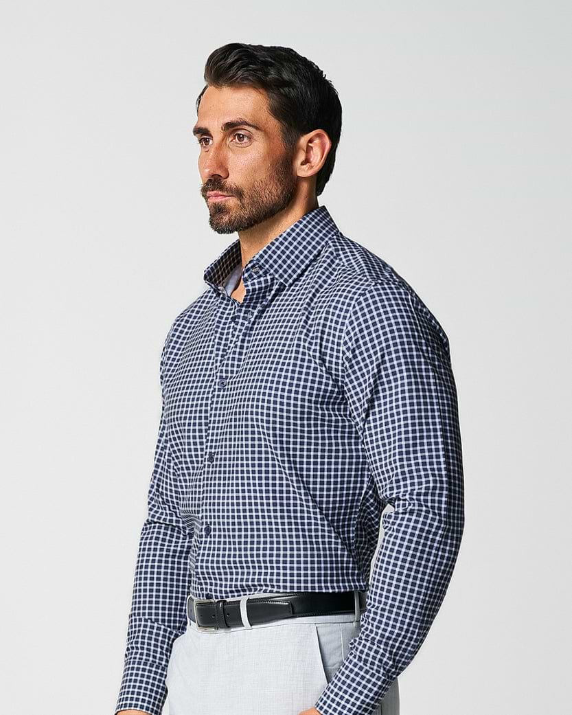 "The Callahan" Blue and White Mini Plaid