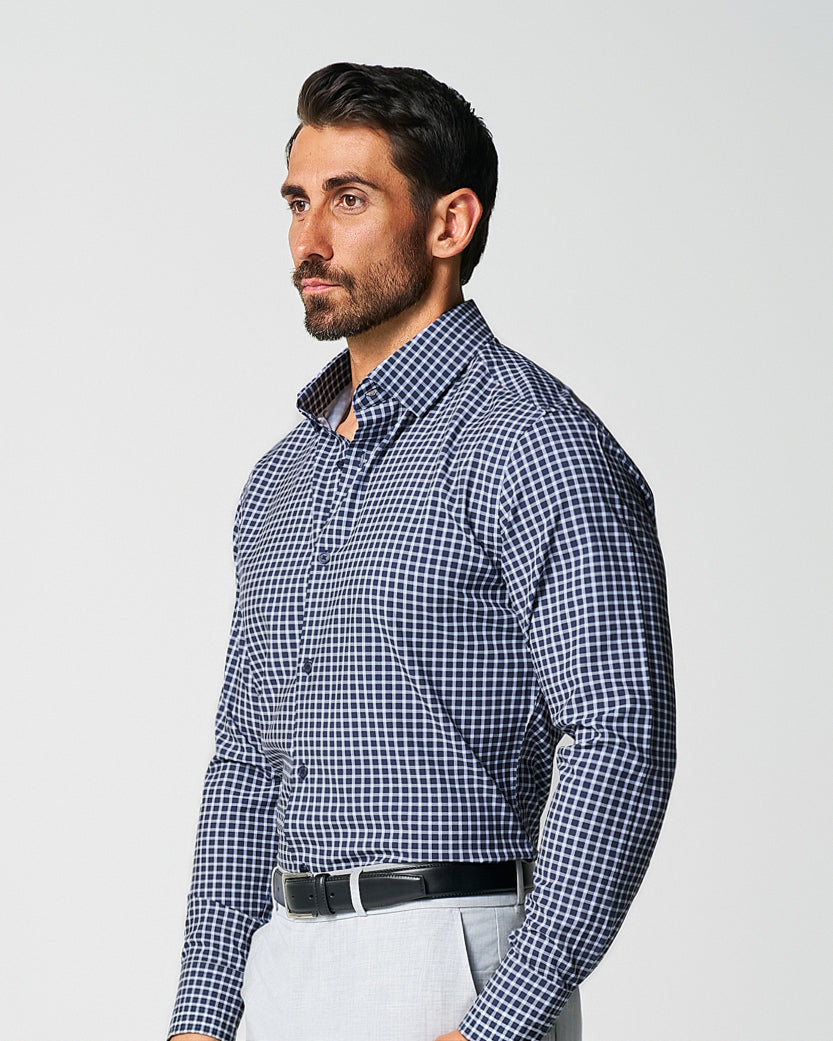 "The Callahan" Blue and White Mini Plaid
