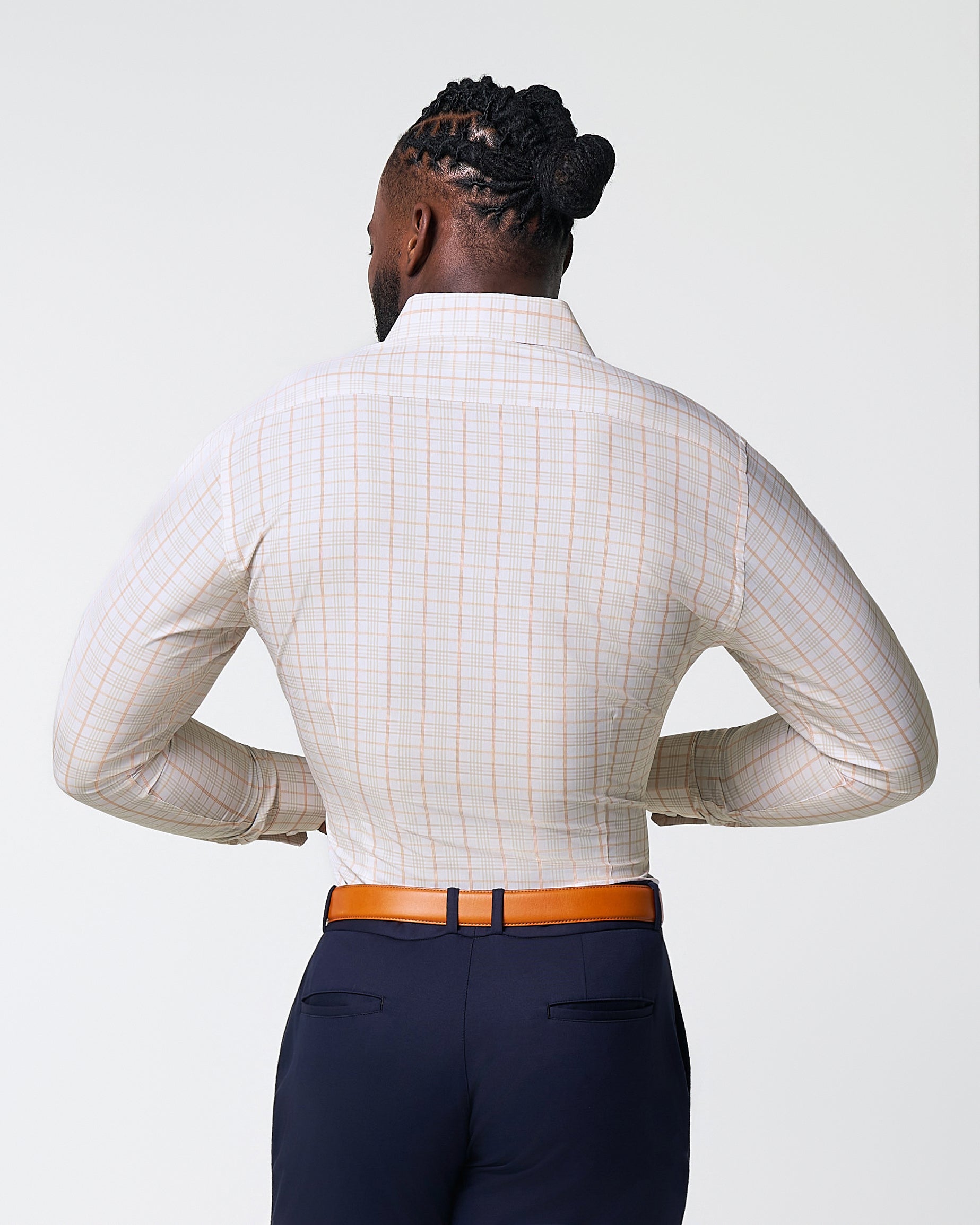 "The Carl" Orange, Yellow, & White Plaid