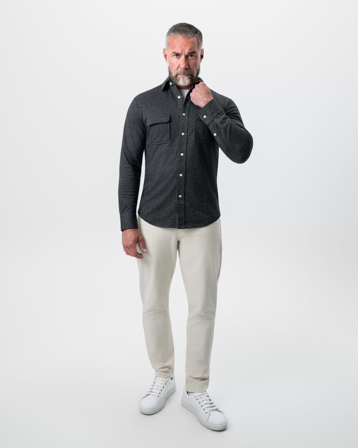 Patch Pocket Button Down - Charcoal