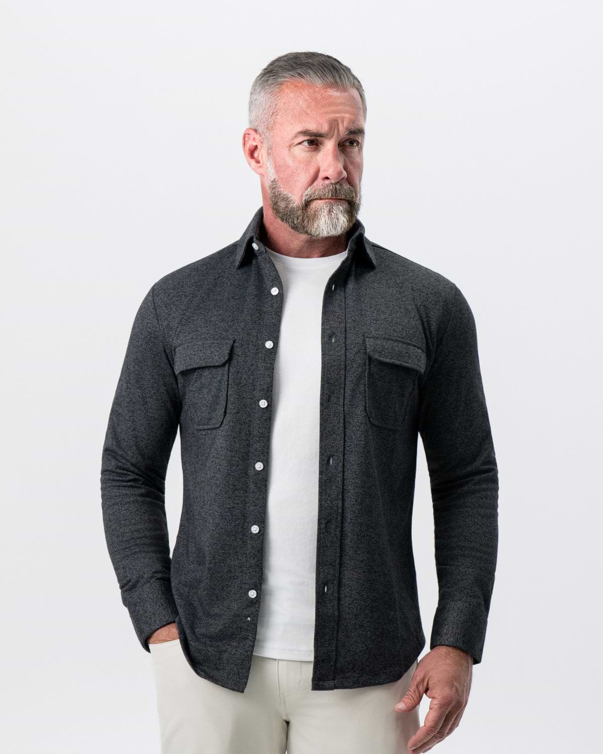 Patch Pocket Button Down - Charcoal