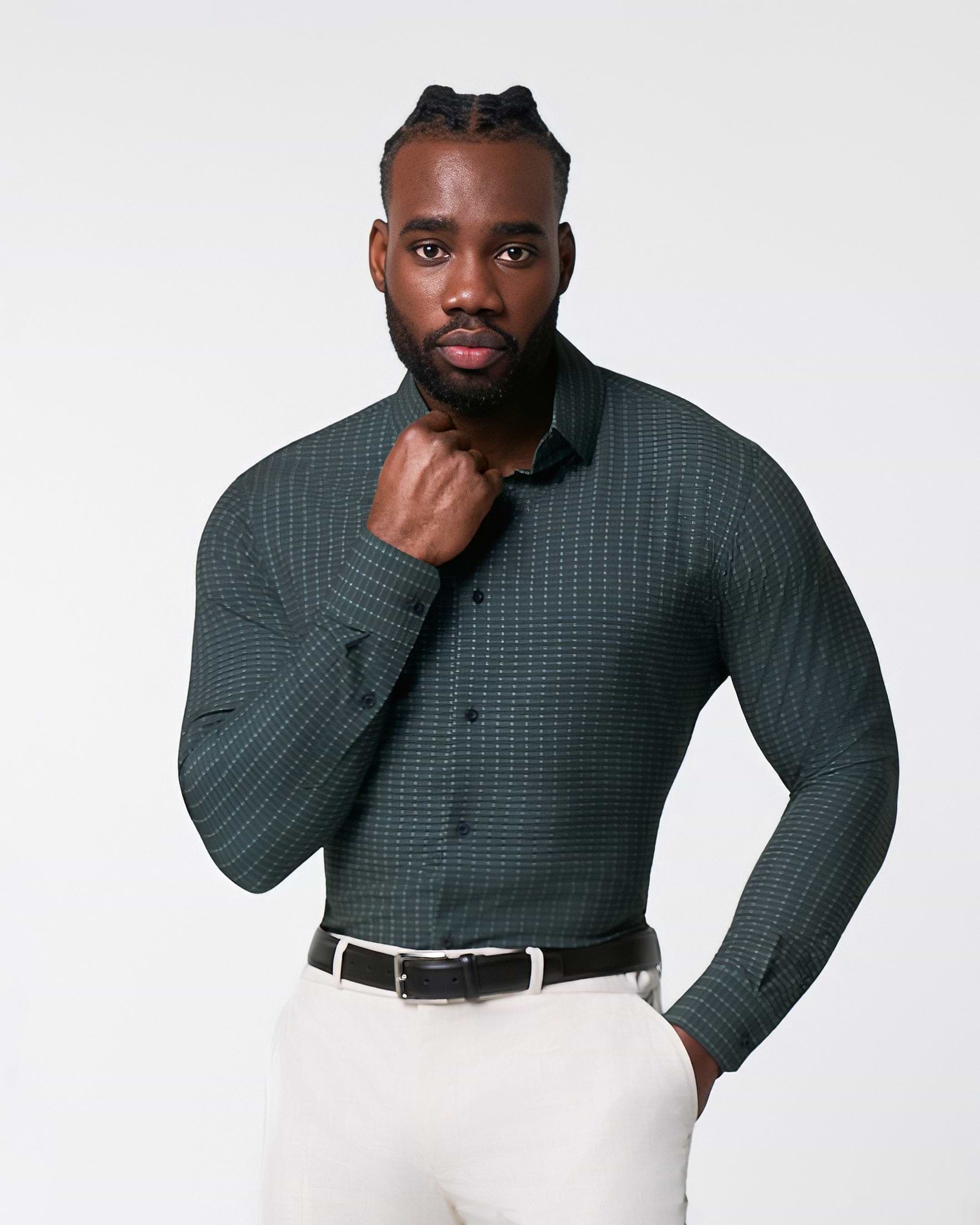 "The Colby" Dark Green & Mint Windowpane