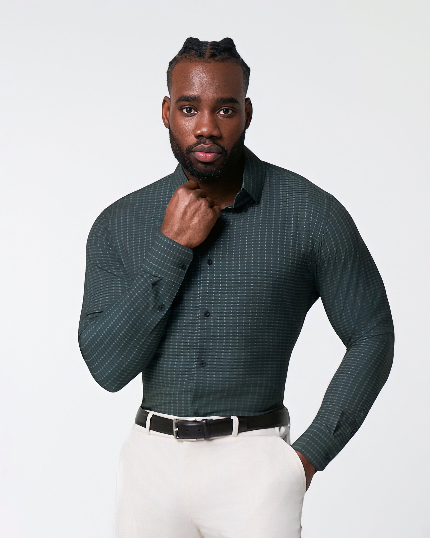 "The Colby" Dark Green & Mint Windowpane