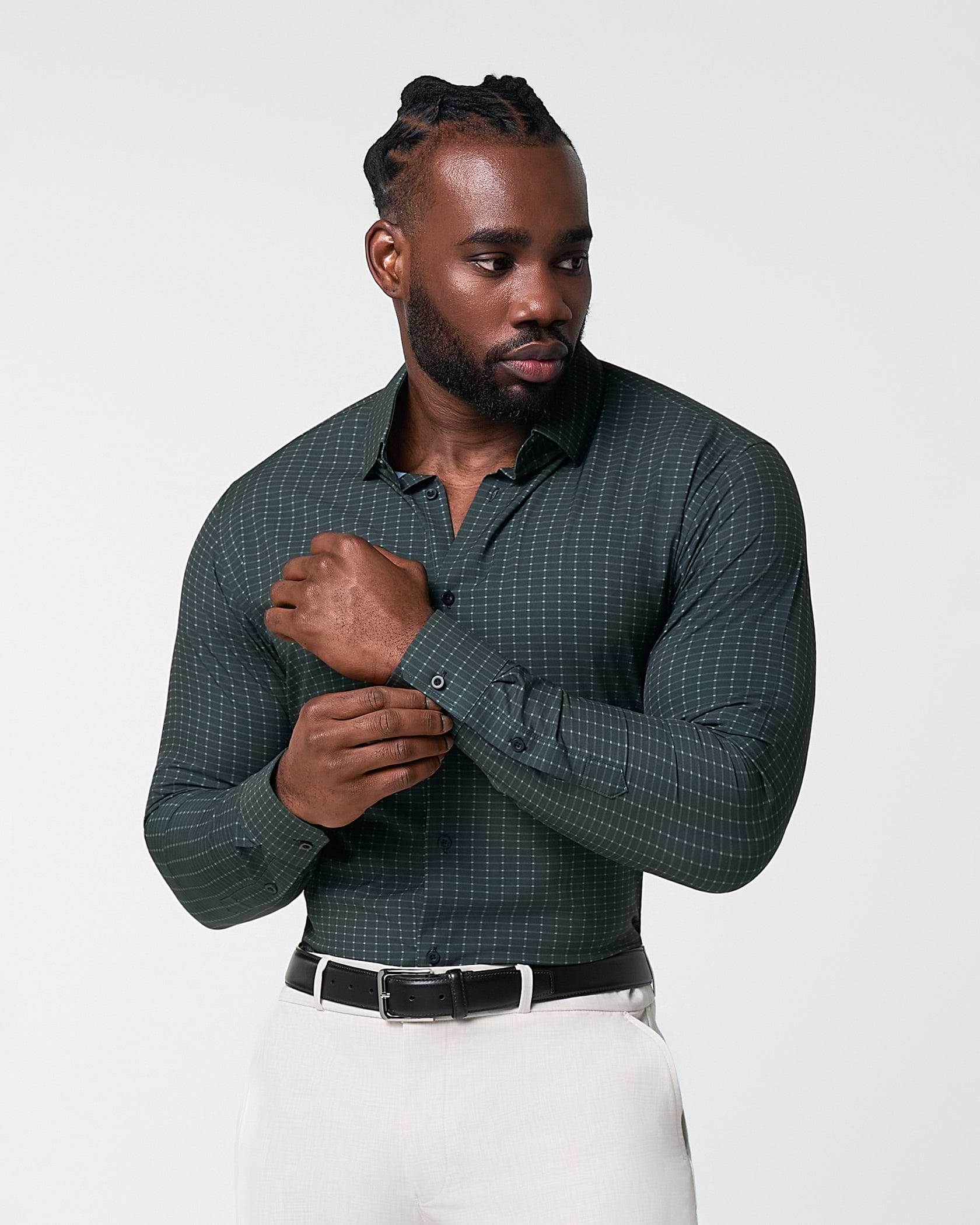 "The Colby" Dark Green & Mint Windowpane
