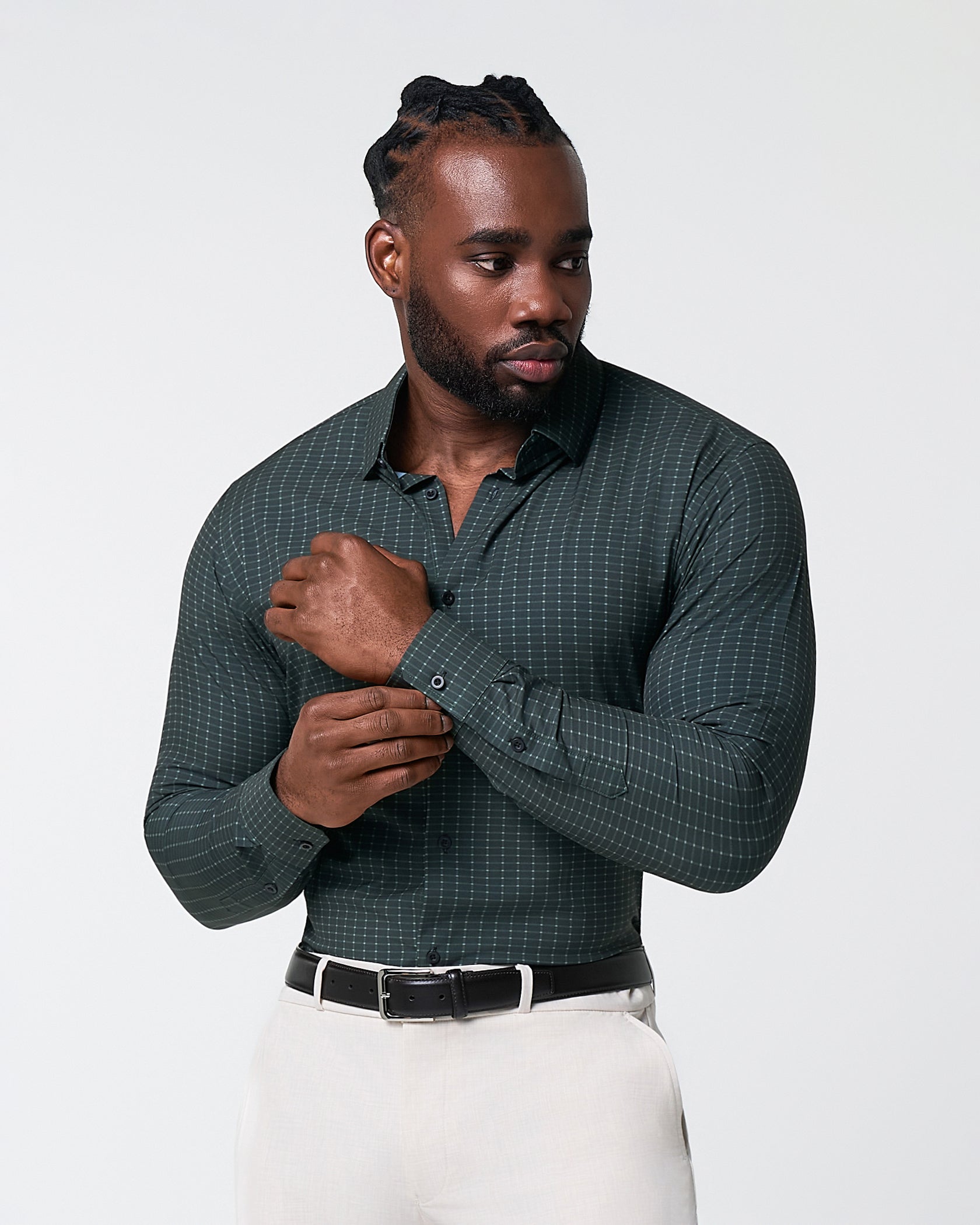 "The Colby" Dark Green & Mint Windowpane
