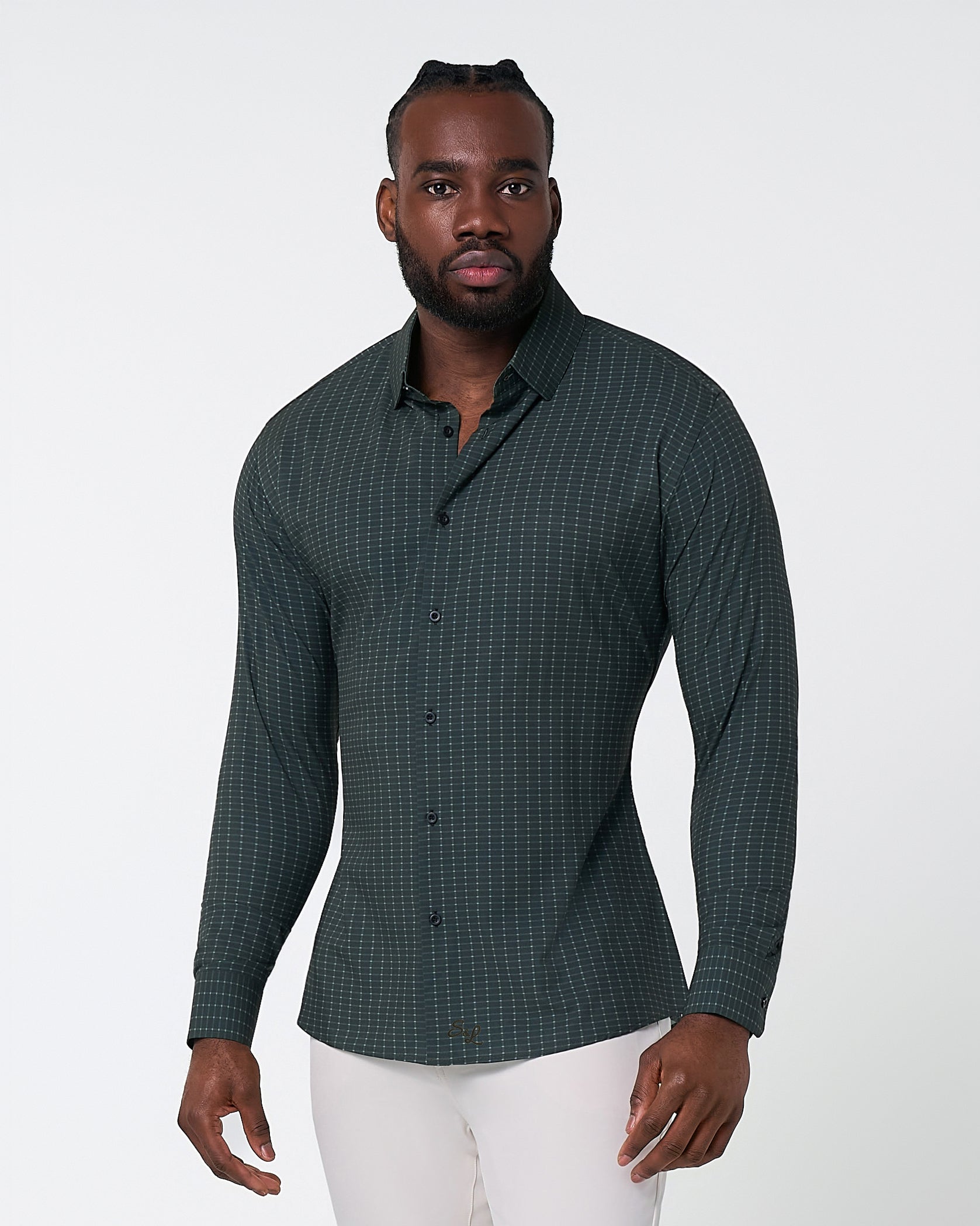 "The Colby" Dark Green & Mint Windowpane
