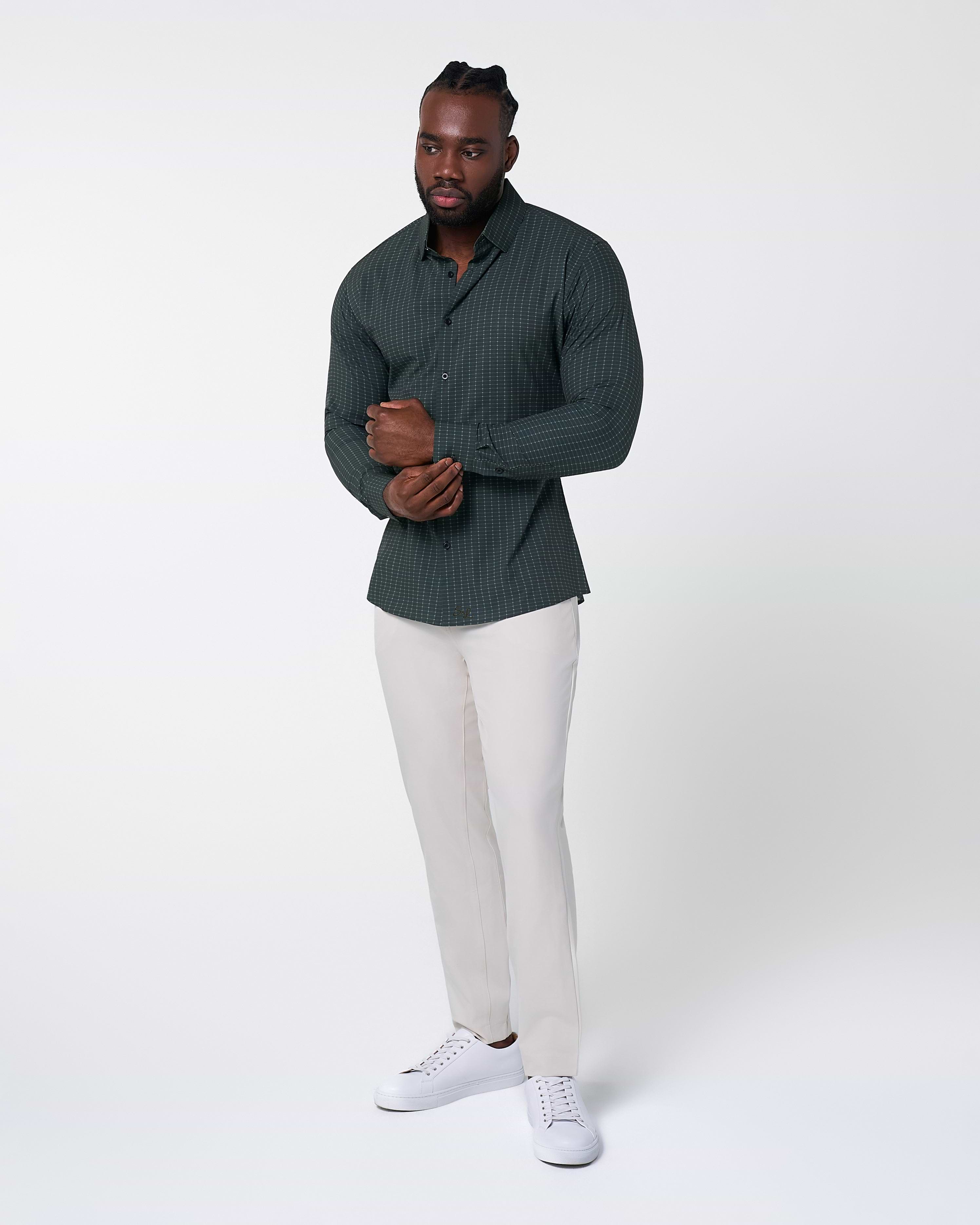 "The Colby" Dark Green & Mint Windowpane