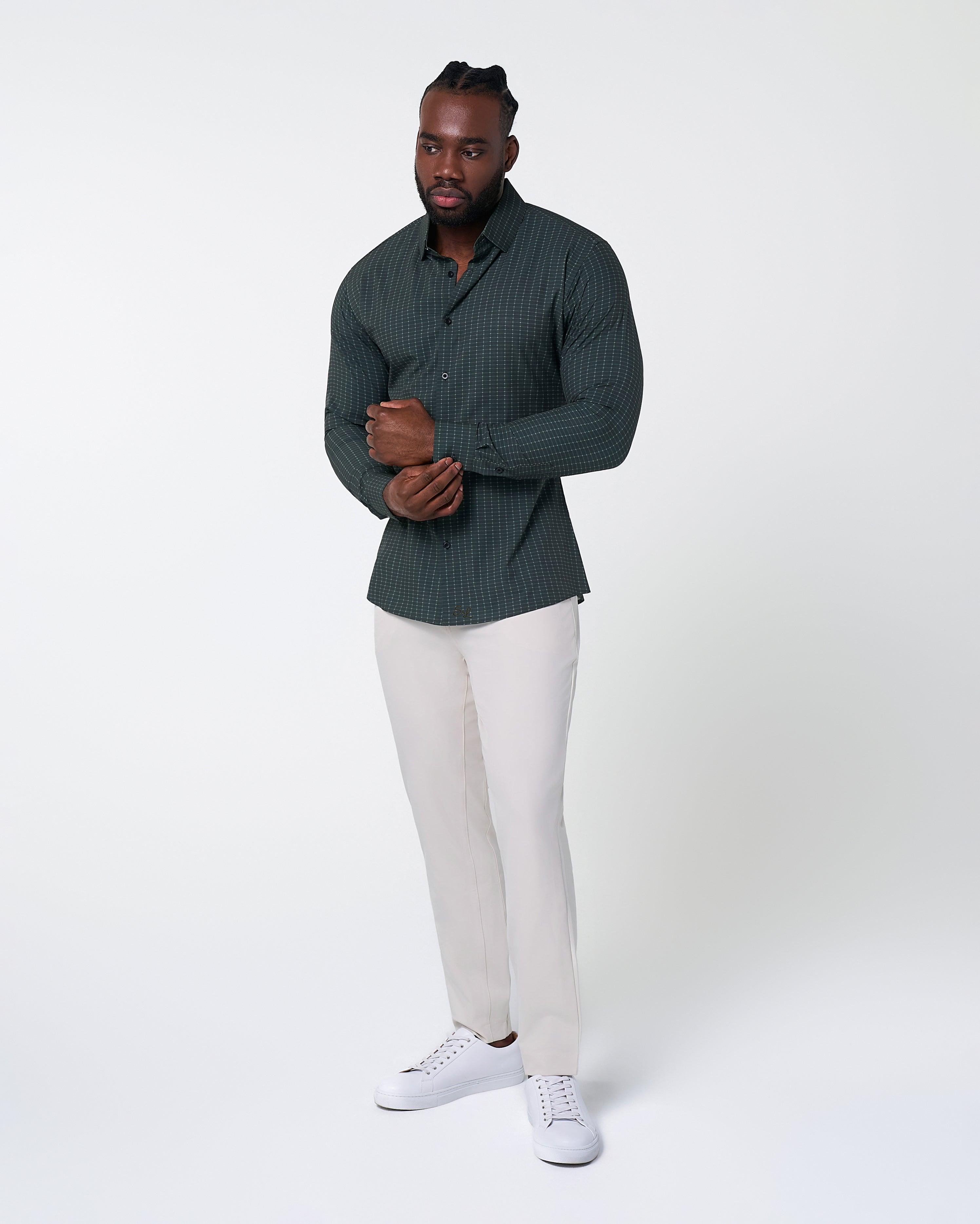 "The Colby" Dark Green & Mint Windowpane