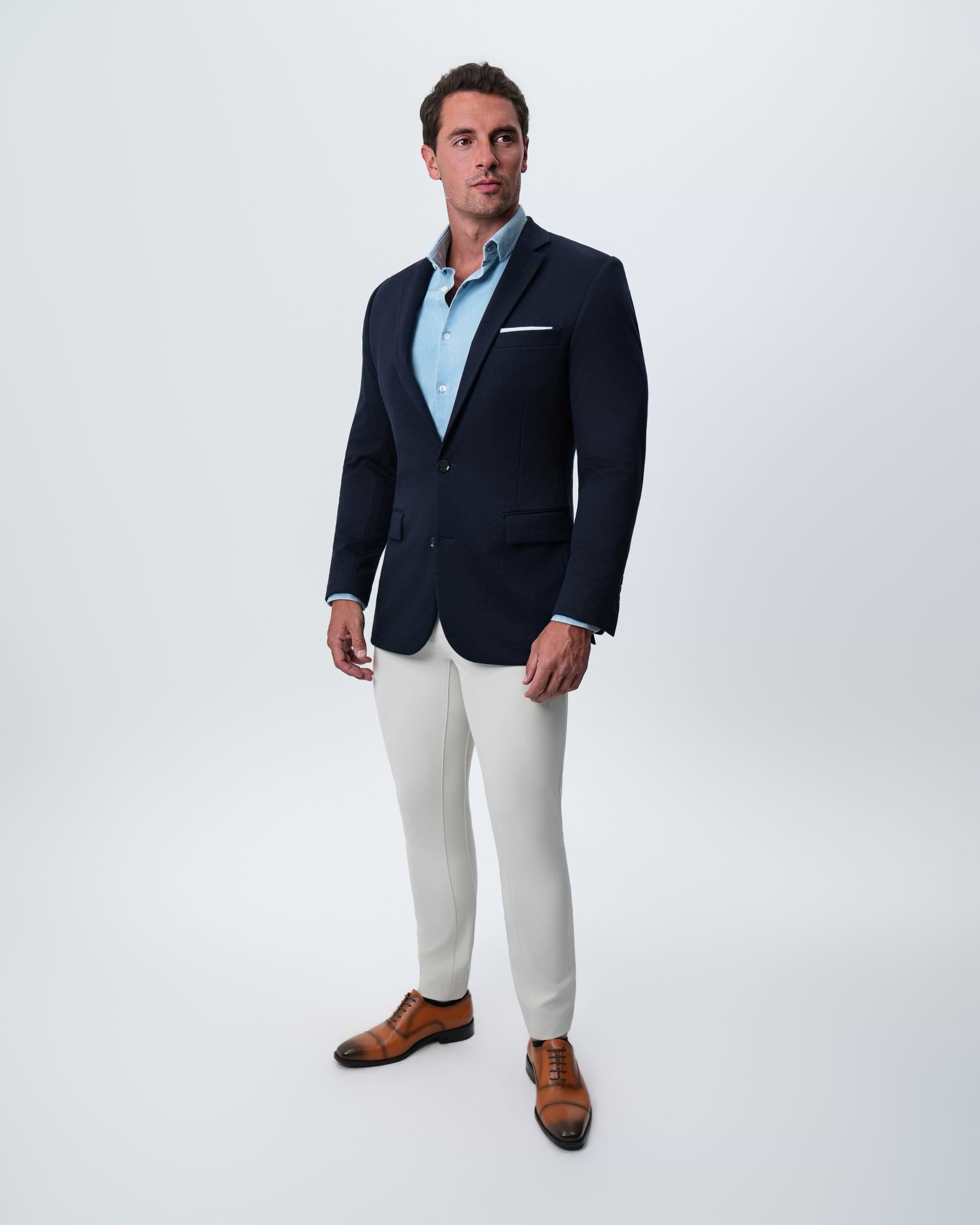 Cotton Denim Dress Shirt - Light Blue