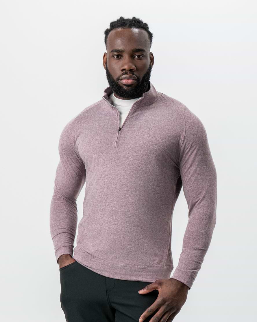 Tech Quarter Zip - Heathered Crimson