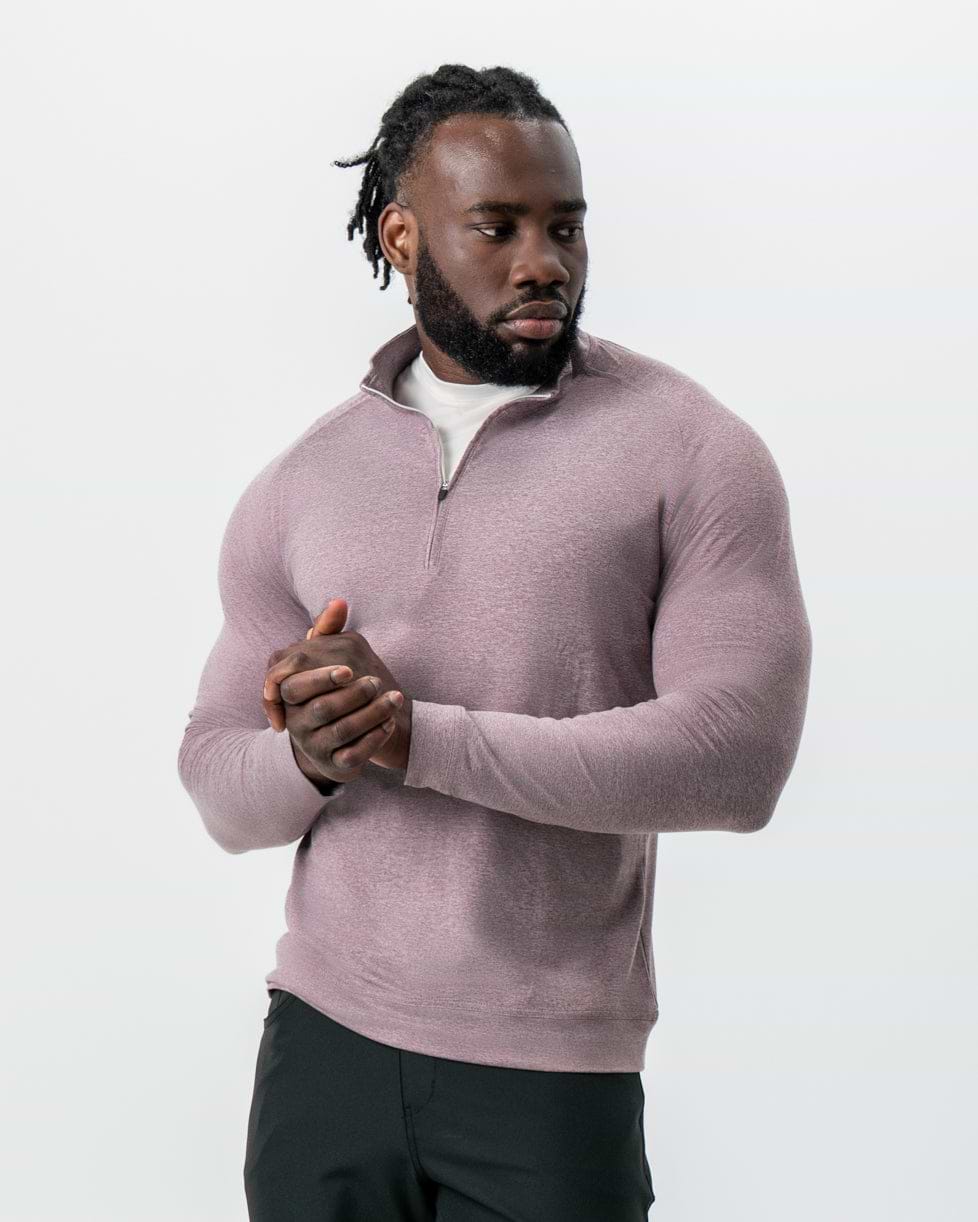 Tech Quarter Zip - Heathered Crimson