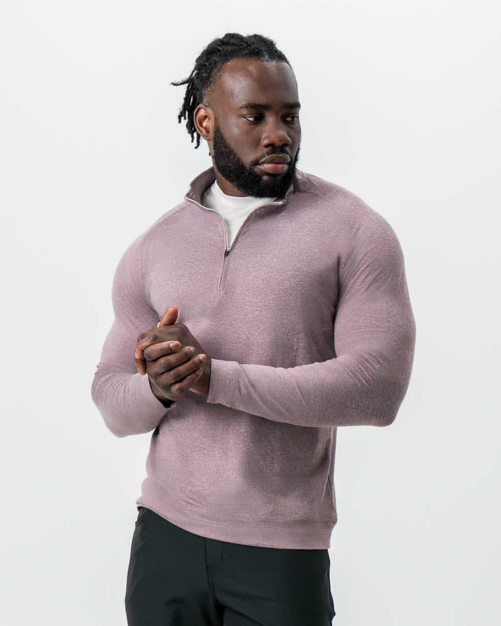 Tech Quarter Zip - Heathered Crimson