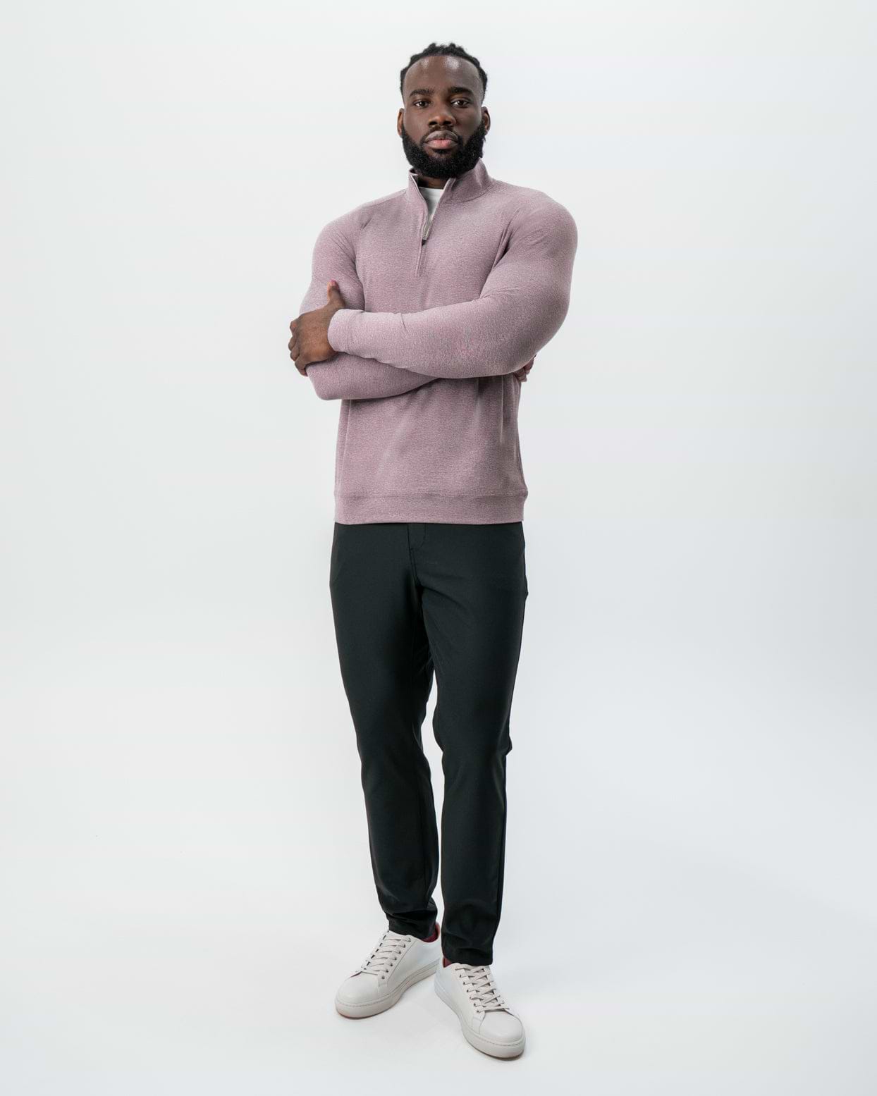 Tech Quarter Zip - Heathered Crimson