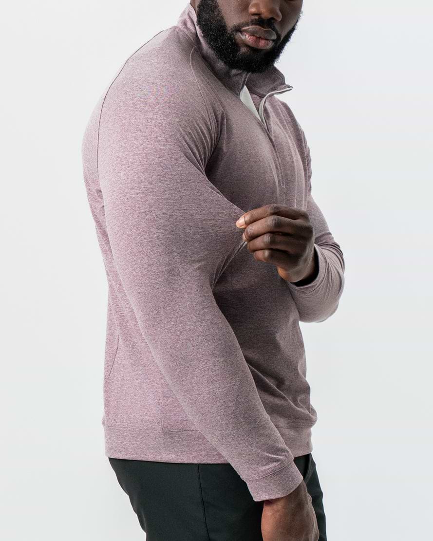 Tech Quarter Zip - Heathered Crimson