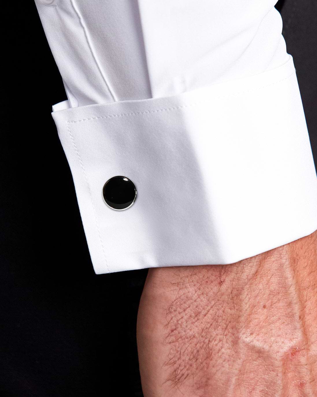 Black Circle Cuff Links
