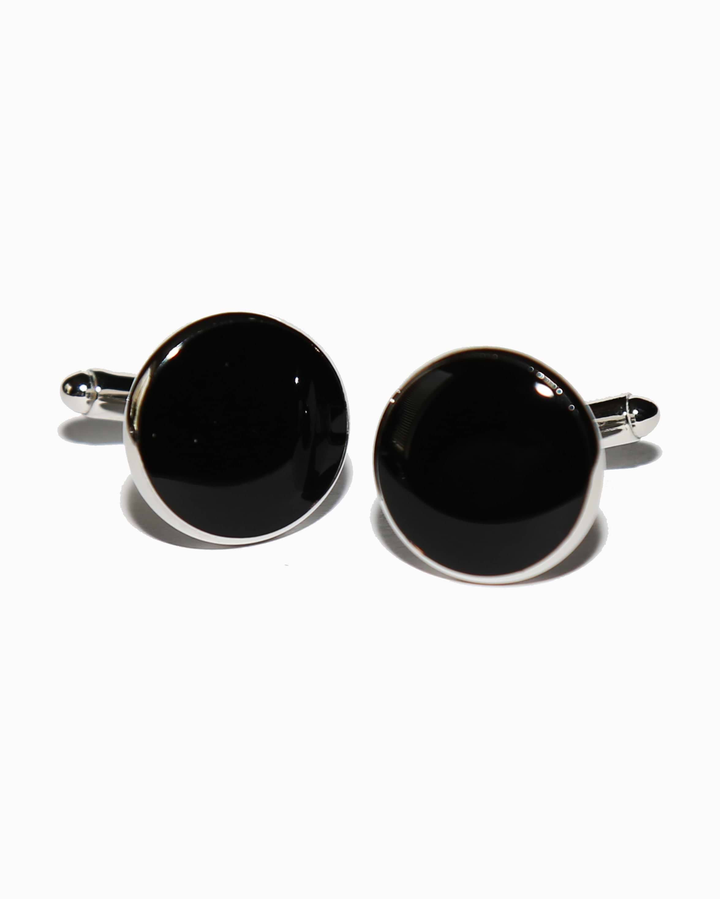 Black Circle Cuff Links