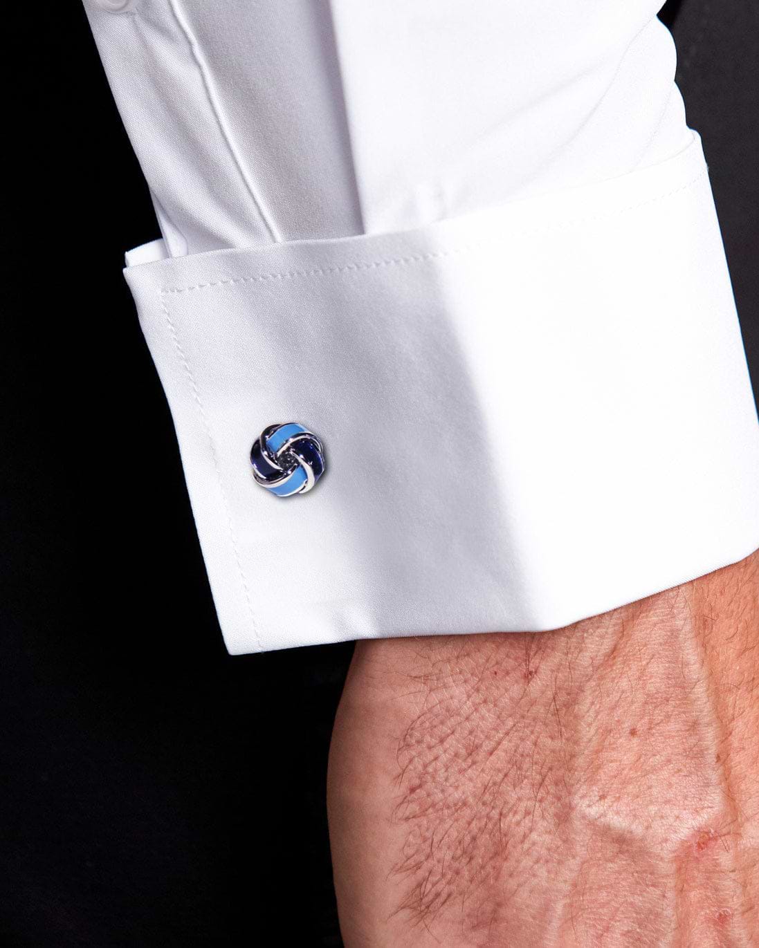 Navy & Light Blue Knot Cuff Links