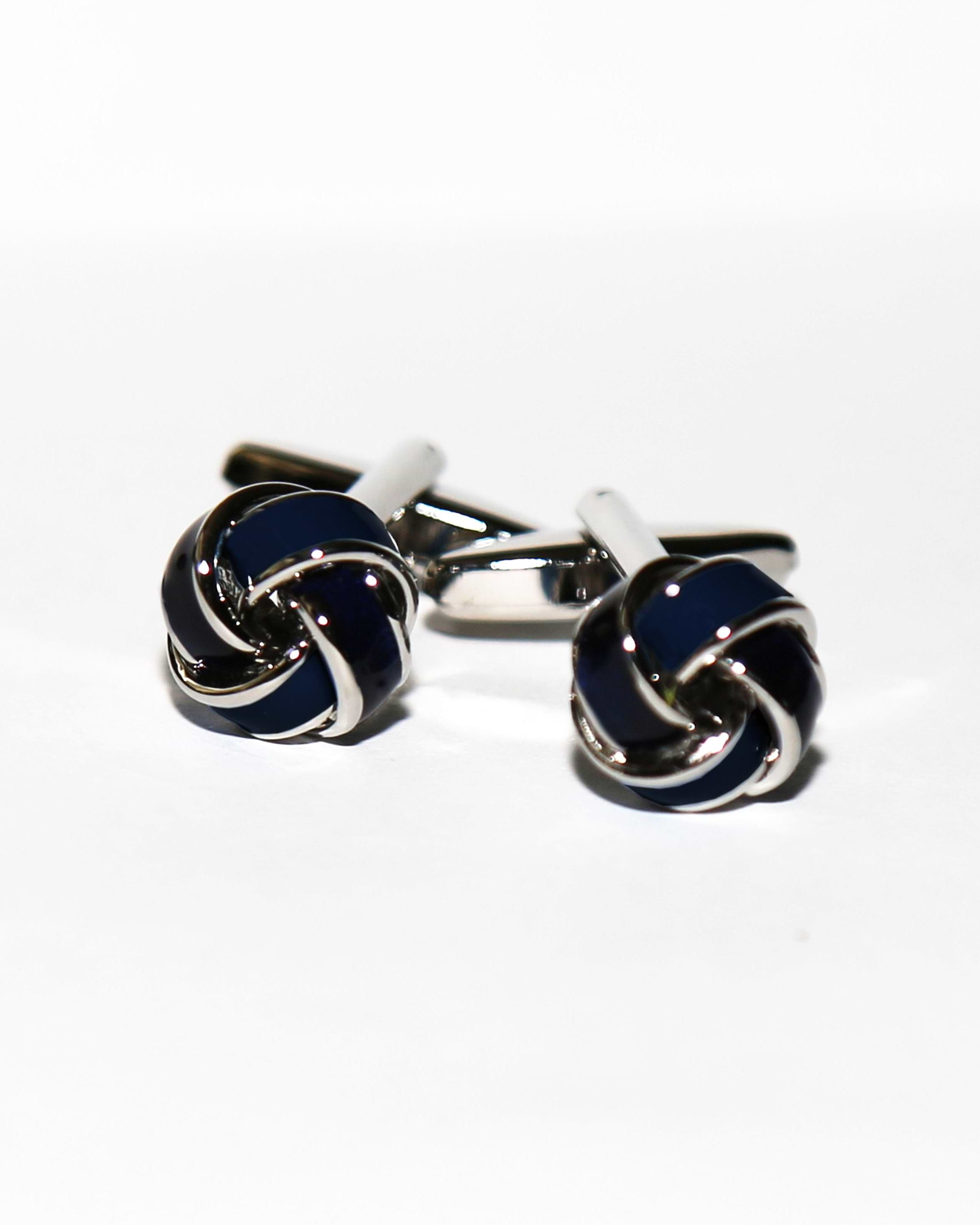 Navy Knot Cuff Links
